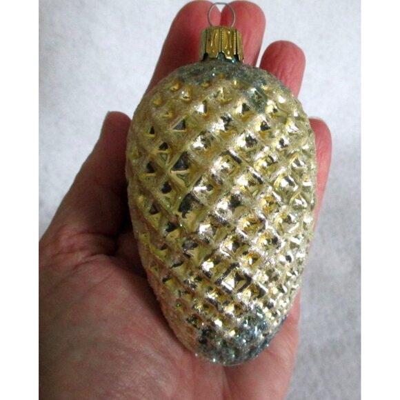 Pinecone Christmas Glass Germany Ornament Bauble - Christmas Tree Decoration - Picture 2 of 6
